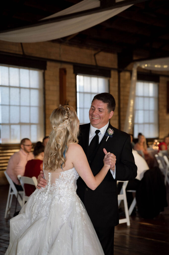 bride & father dancing by DFW Wedding Photographer 