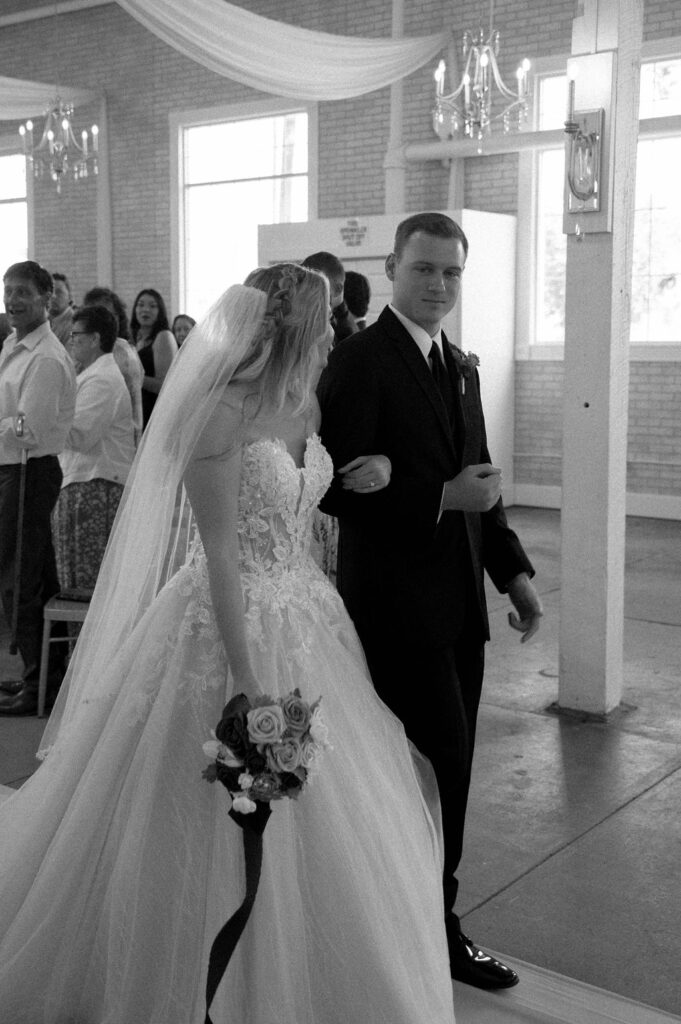 bride & groom recessional by Illinois wedding photographer