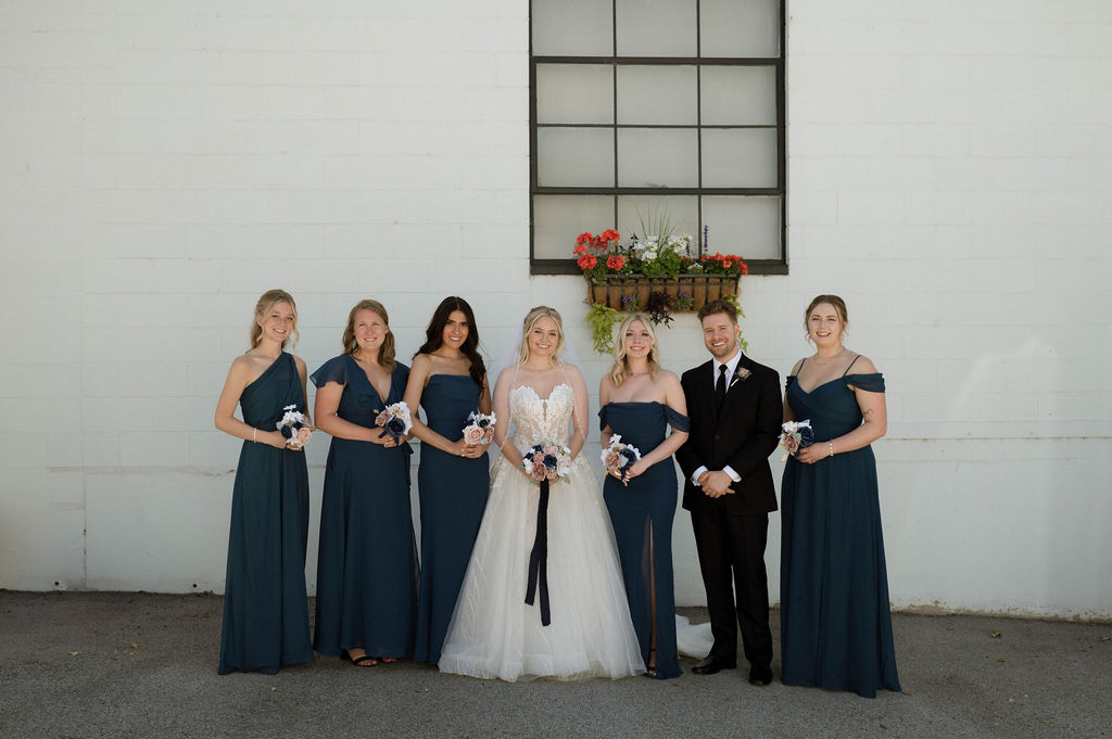 bride & bridesmaid photos by Illinois wedding photographer