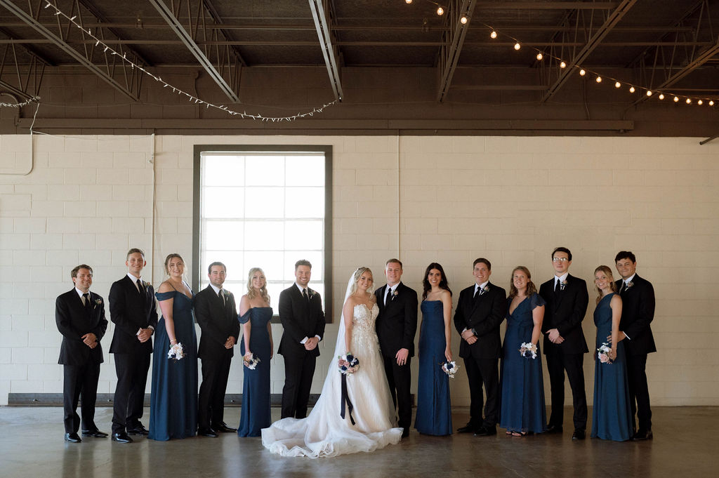 Full wedding party photo by Illinois wedding photographer