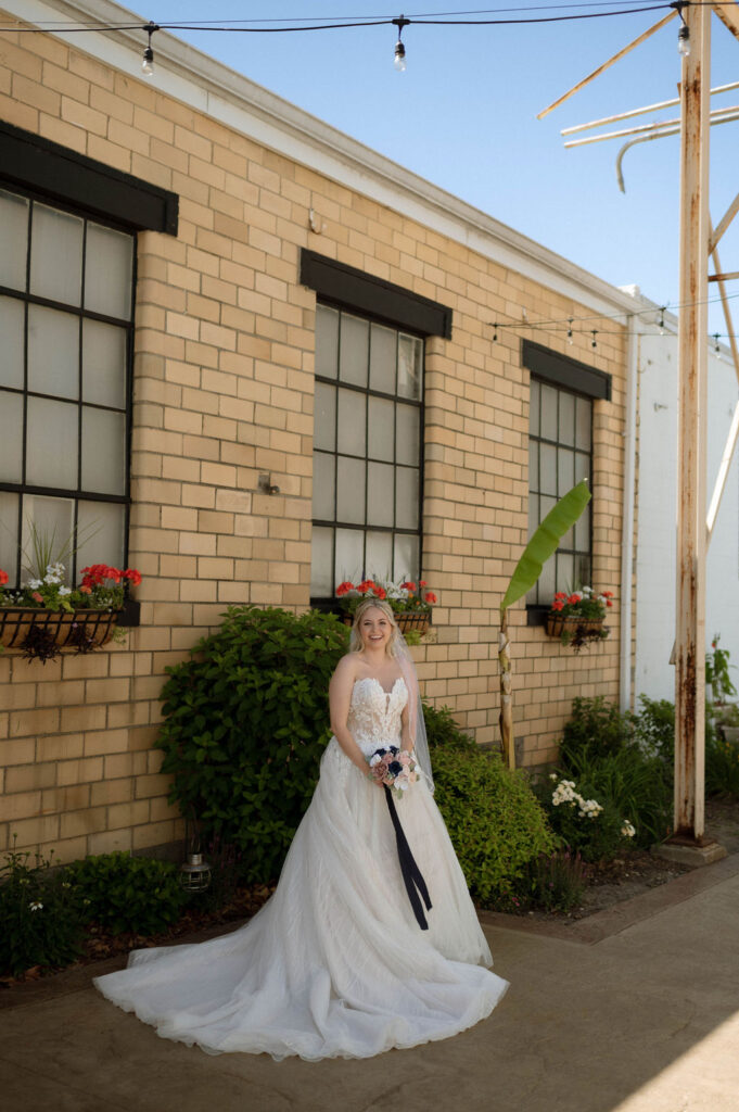 bride laughing by Illinois wedding photographer