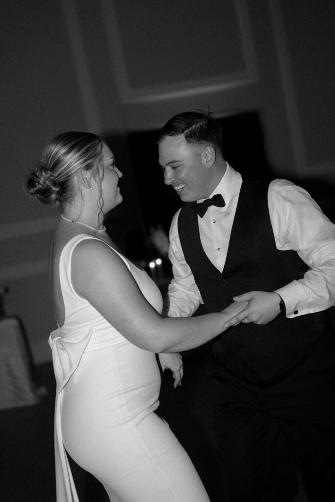 bride and groom dancing taken by Dallas Wedding Photographer Nicole Endress Photography