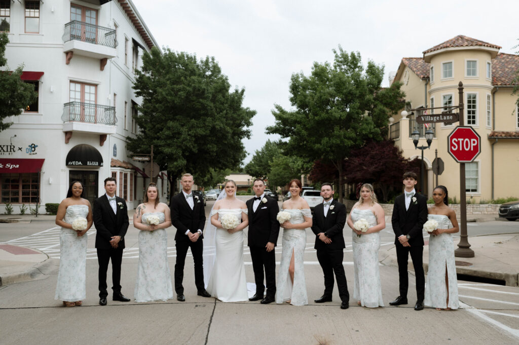 wedding party photo outside taken by Dallas Wedding Photographer Nicole Endress Photography