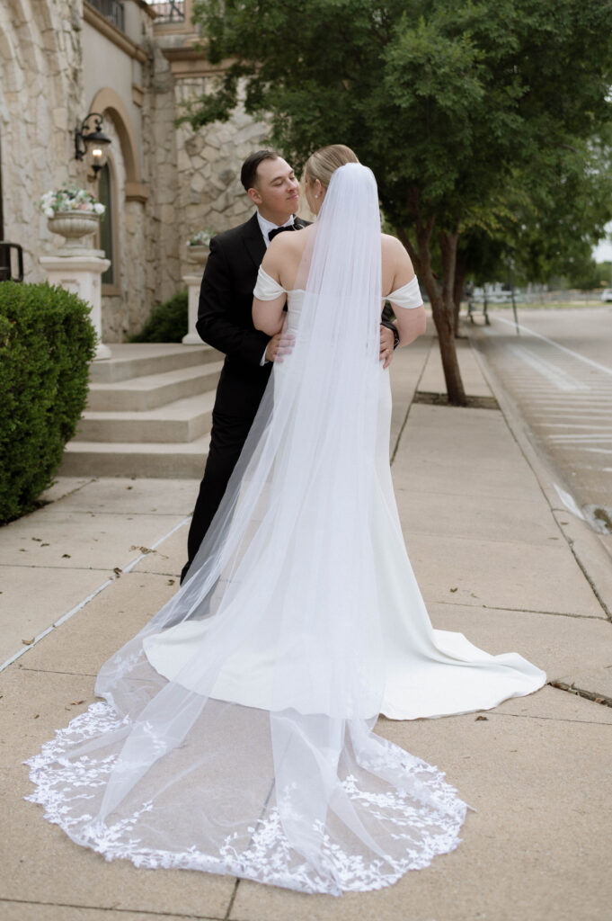 romantic bride and groom photo taken by Dallas Wedding Photographer Nicole Endress Photography