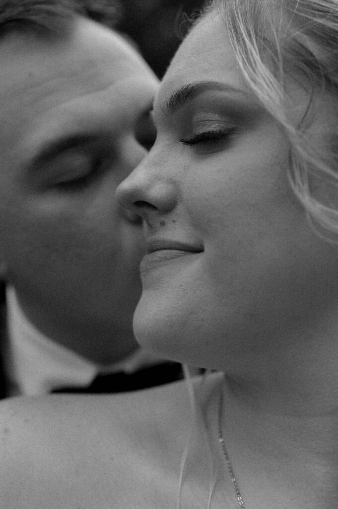 closeup of bride and groom taken by Dallas Wedding Photographer Nicole Endress Photography