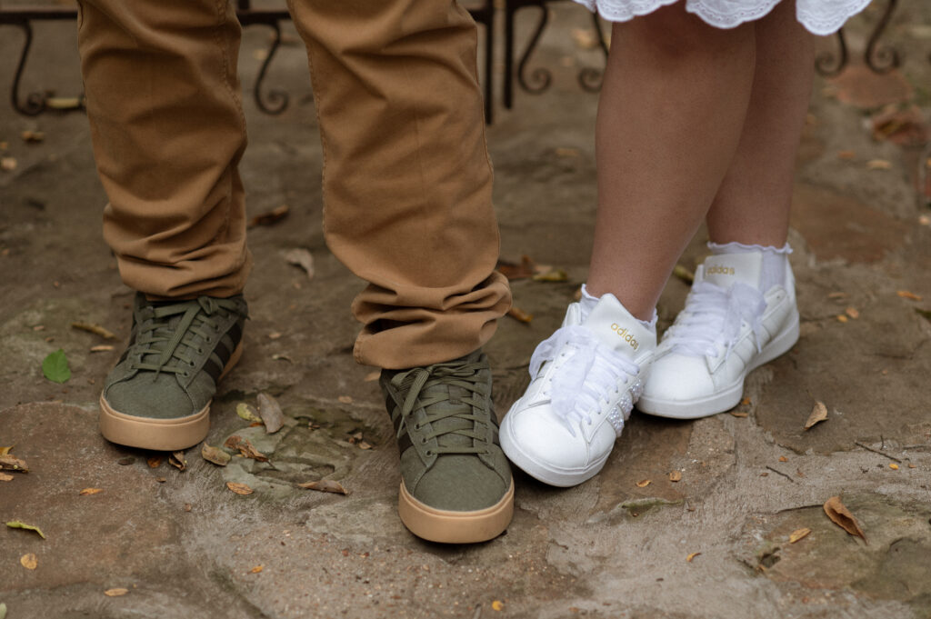 shoe closeup during engagement photos