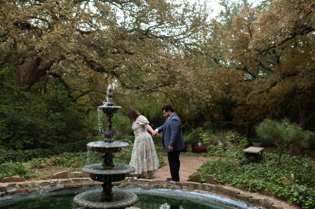 Garden engagement photos