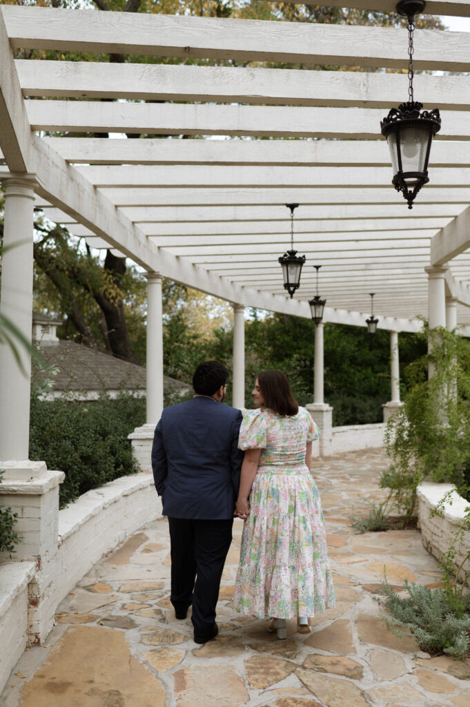 Engagement photos at Chandor Gardens
