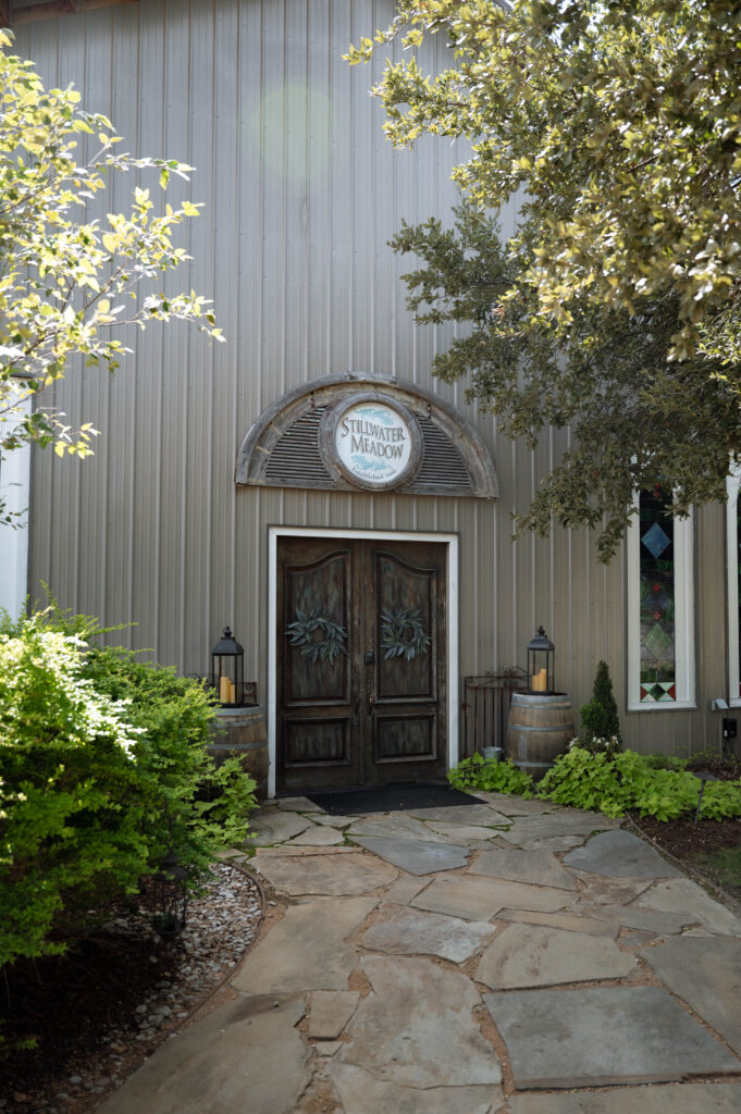 Exterior of reception building at Stillwater Meadow wedding venue