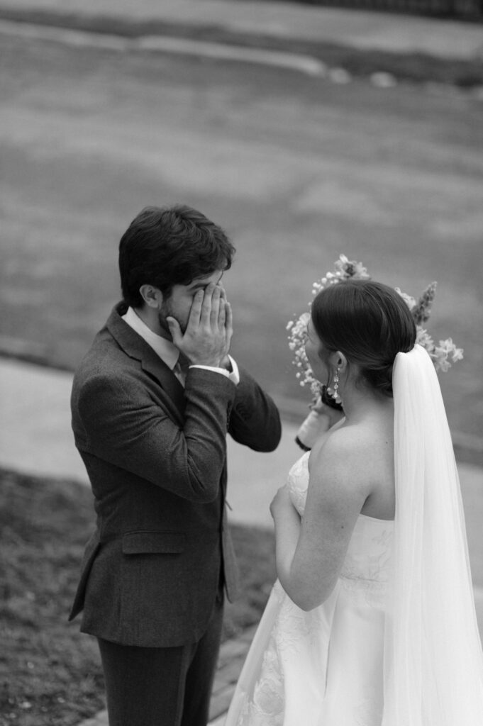 candid photo of bride and groom taken by Dallas Wedding Photographer