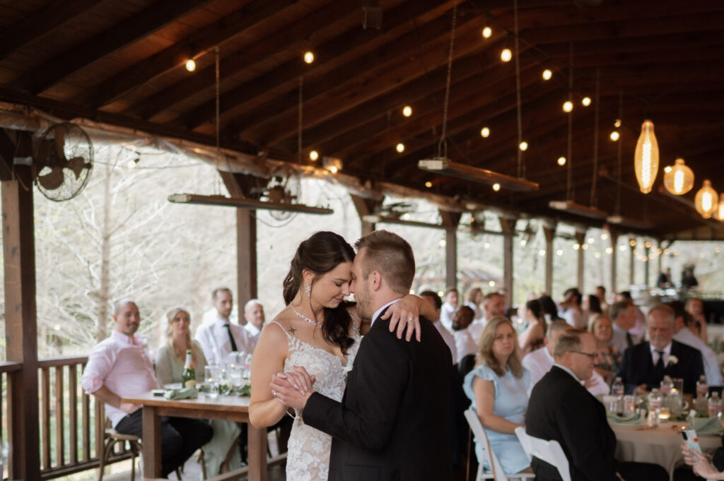 bride and groom first dance at Avalon Legacy Ranch taken by Dallas Wedding Photographer