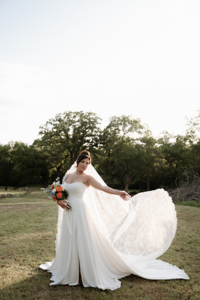 Golden hour bridal portrait taken by Nicole Endress Photography