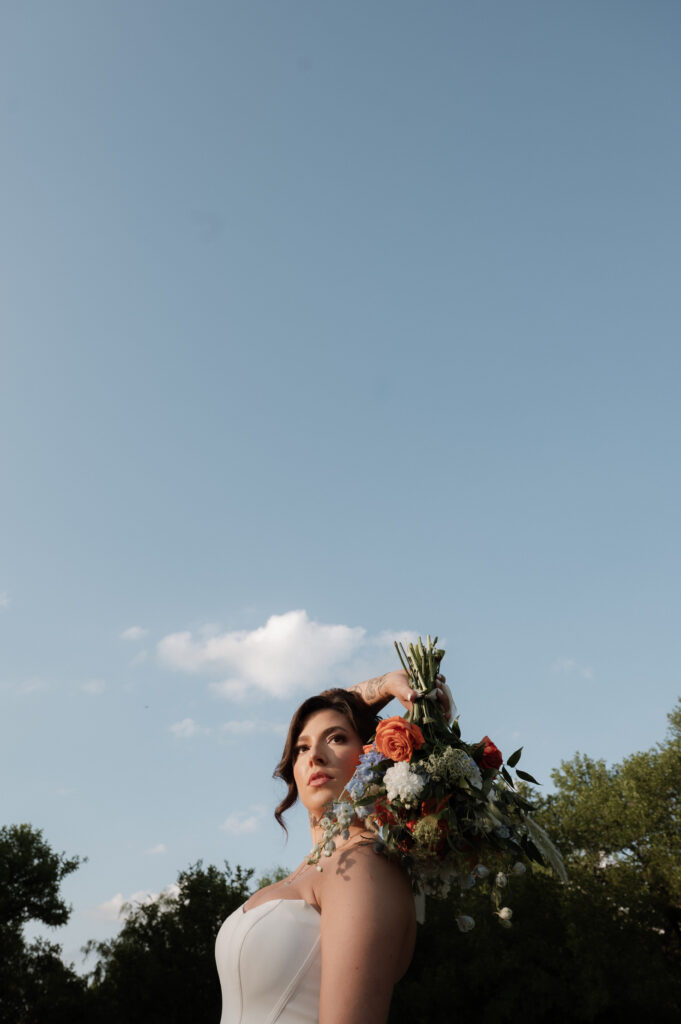 Editorial style bridal portrait