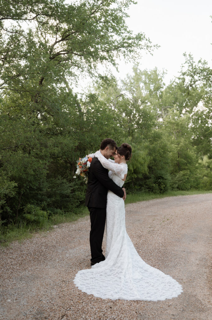 Romantic bride and groom photo by Dallas wedding photographer
