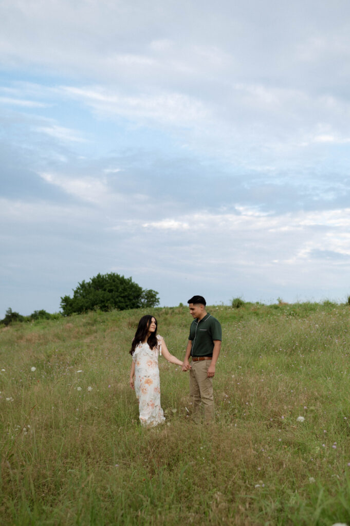 Romantic engagement photos at Arbor Hills