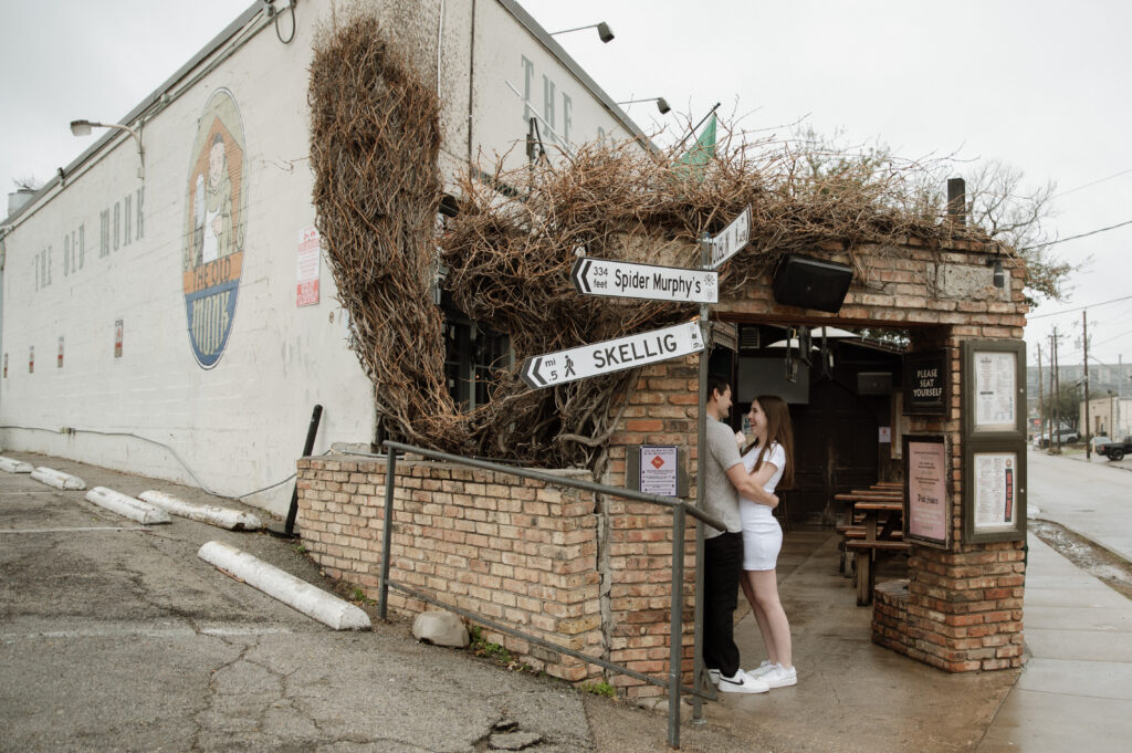 Engagement photos at The Old Monk in Dallas, TX