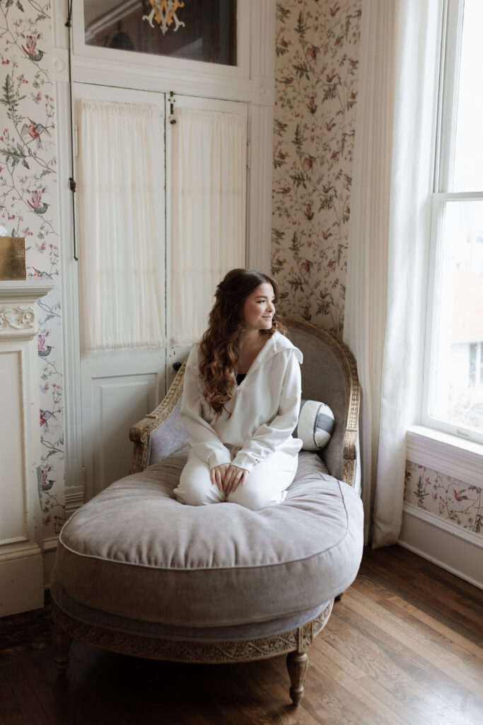 bride getting ready photo at Woodbine Mansion, an Austin Wedding Venue
