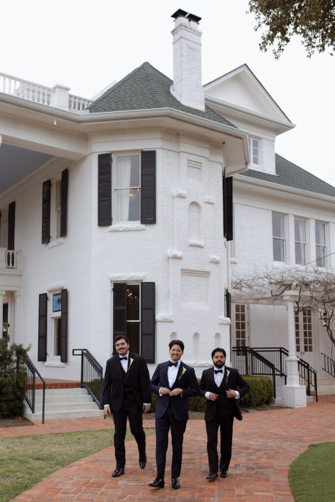 groom and groomsmen walking