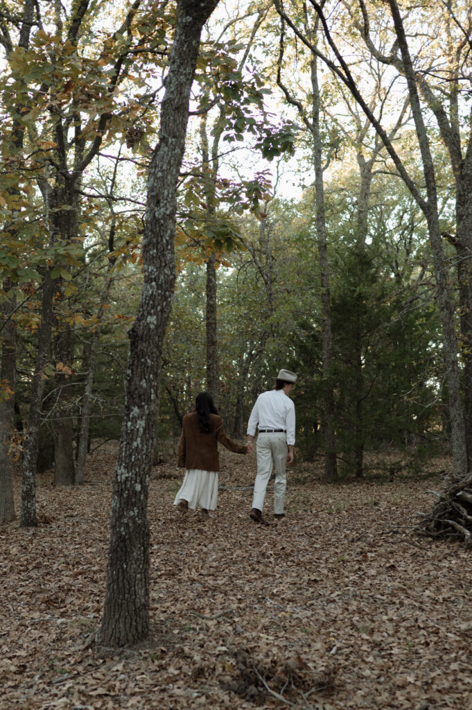 engagement photos in a forest
