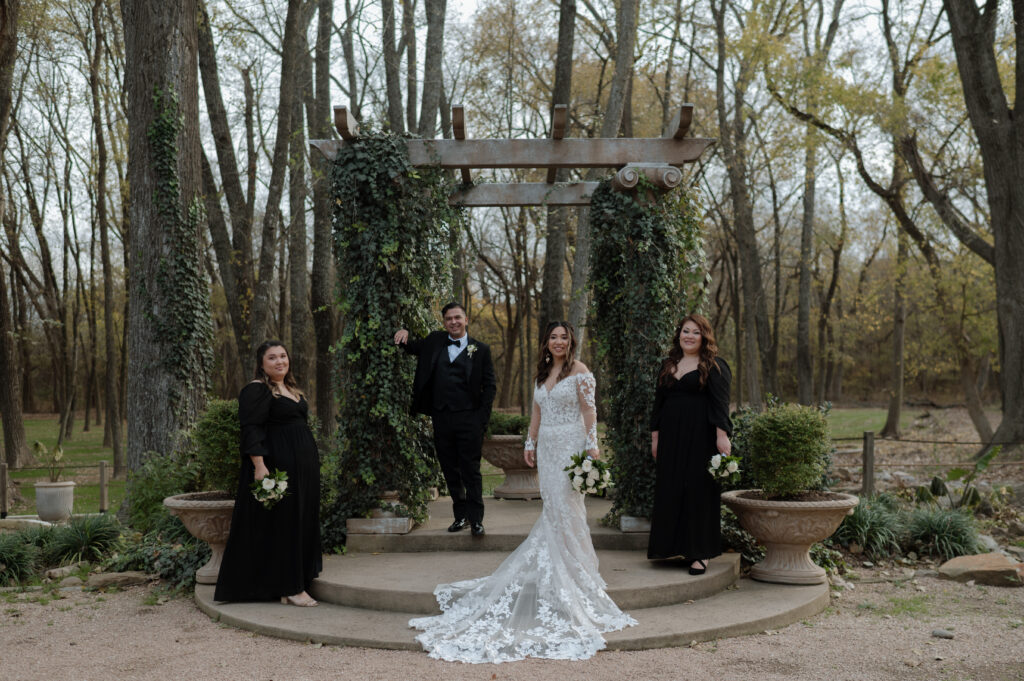 Editorial bridal party photo taken by Dallas wedding photographer