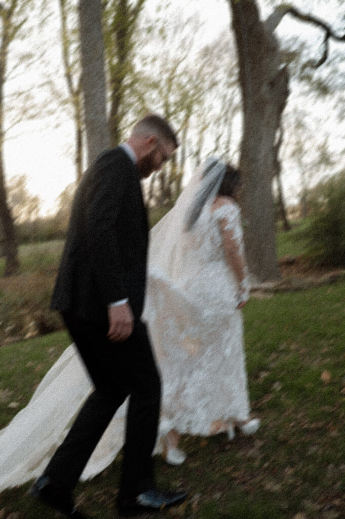 motion blur romantic wedding photo
