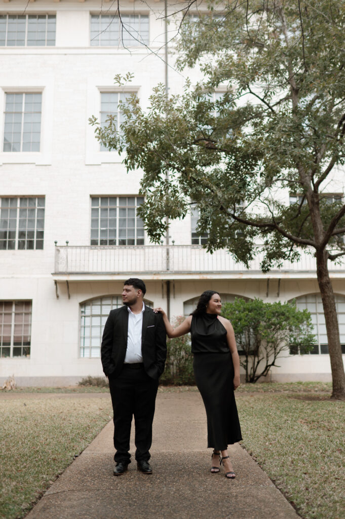 Engagement photo at UT Austin