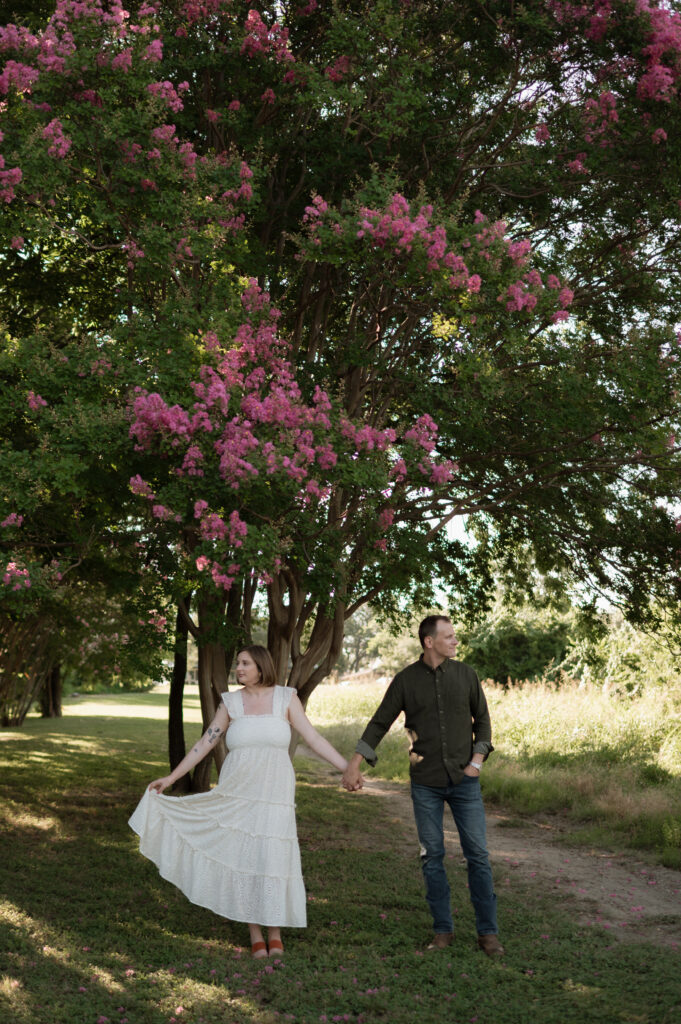Summer engagement photo in Dallas, TX