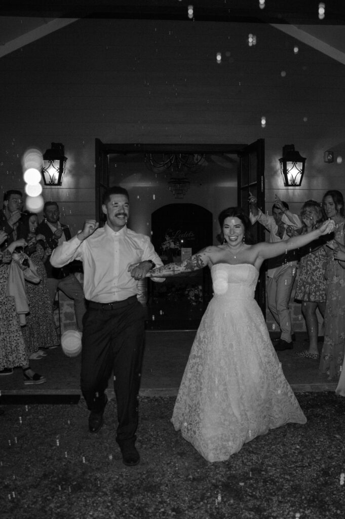 Wedding grand exit at Hawthorn Hills Ranch