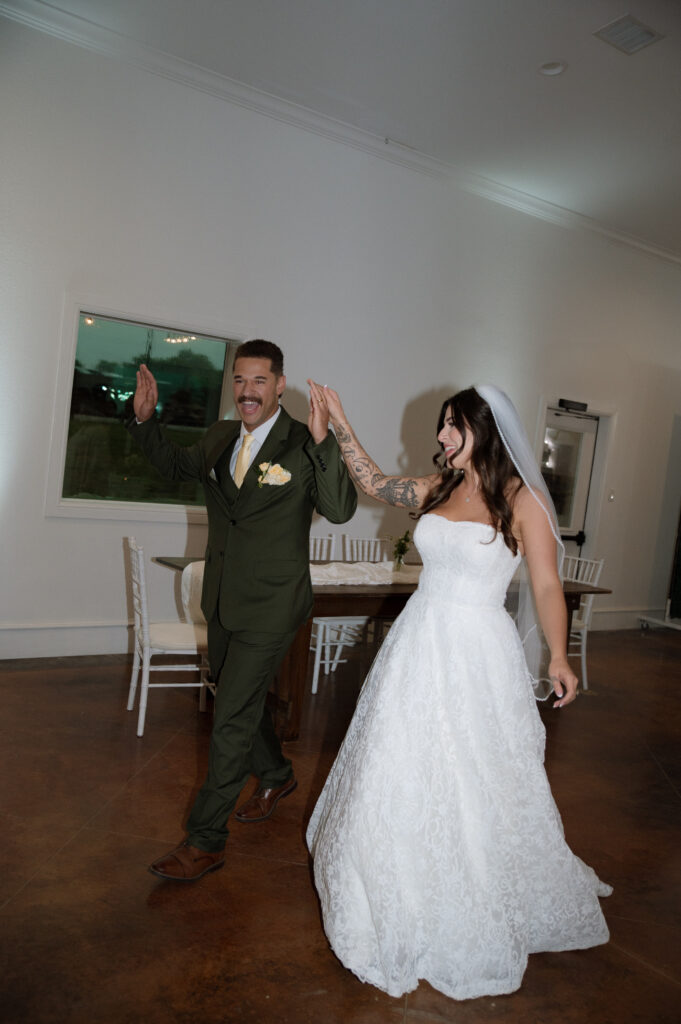 bride and groom reception entrance