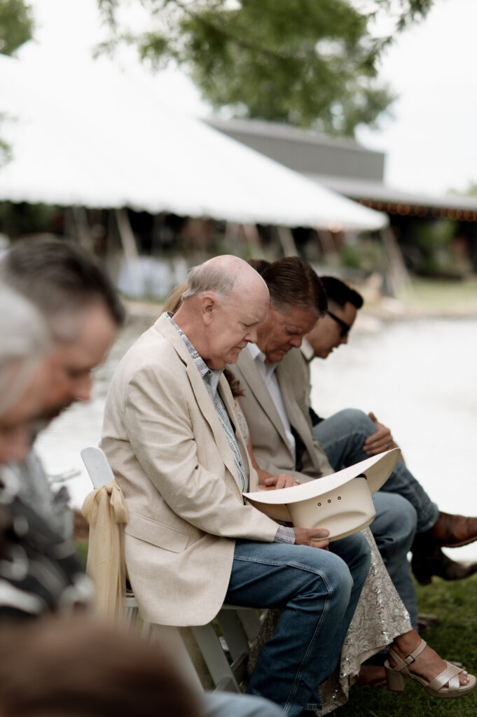 photo of bride's dad during wedding ceremony