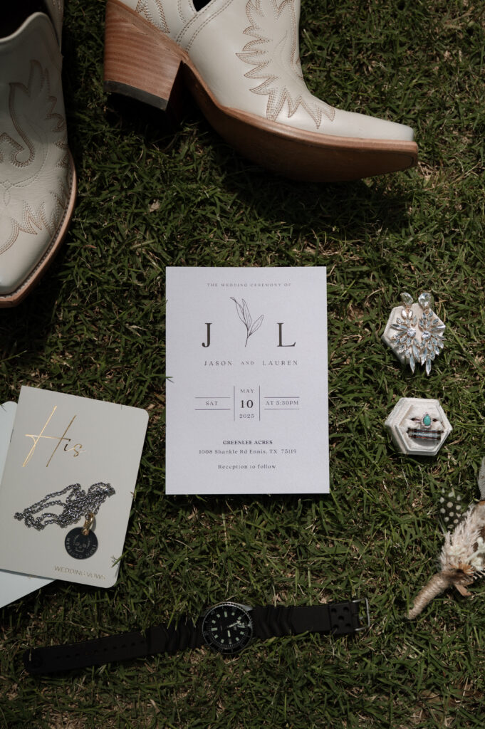 boho chic wedding flatlay