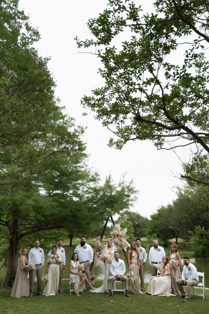 editorial boho western wedding party photo