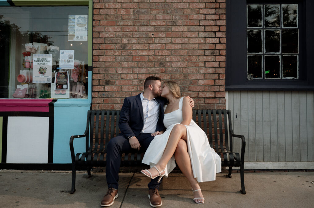date night engagement photos in Bishop Arts District