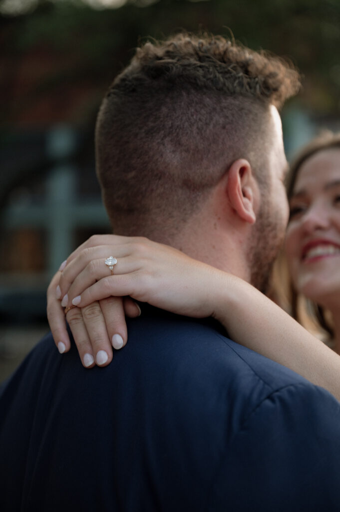 closeup photo of engagement ring