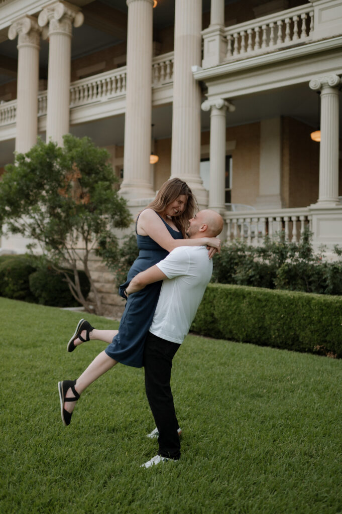 Candid engagement photo taken by Nicole Endress Photography