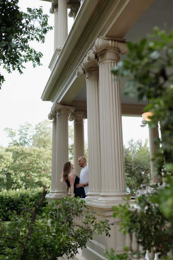 Romantic engagement photos at Hotel Ella taken by Austin Wedding Photographer
