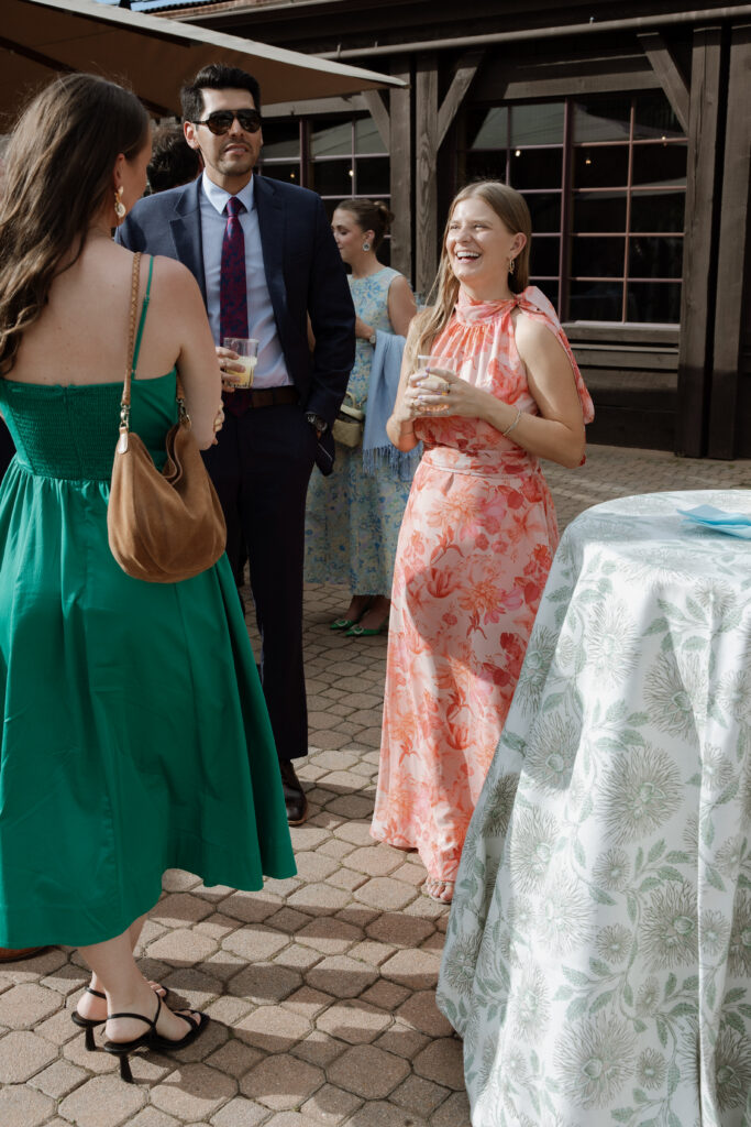 Cocktail hour at mountain wedding venue