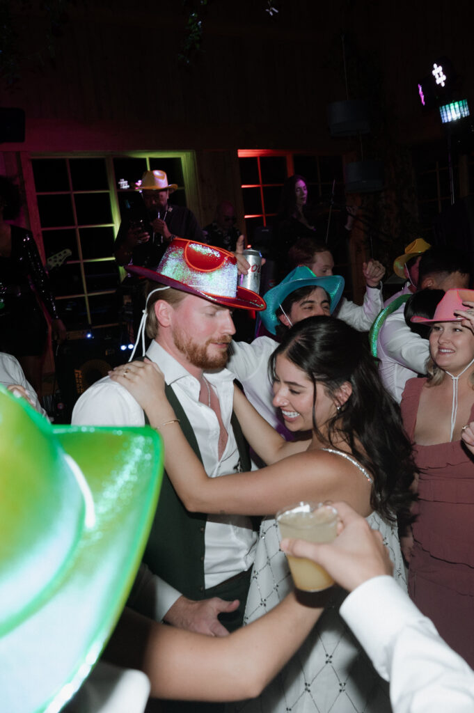 bride and groom on the dance floor taken by Breckenridge wedding photographer, Nicole Endress Photography