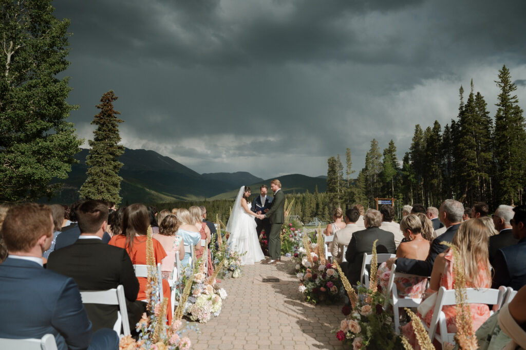 Insane wedding ceremony mountain view in Breckenridge, CO