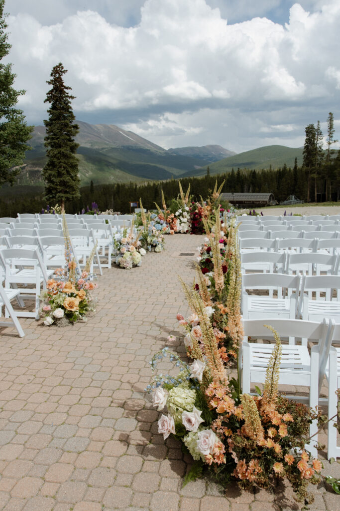 Mountain wedding ceremony space at Breckenridge Wedding Venue
