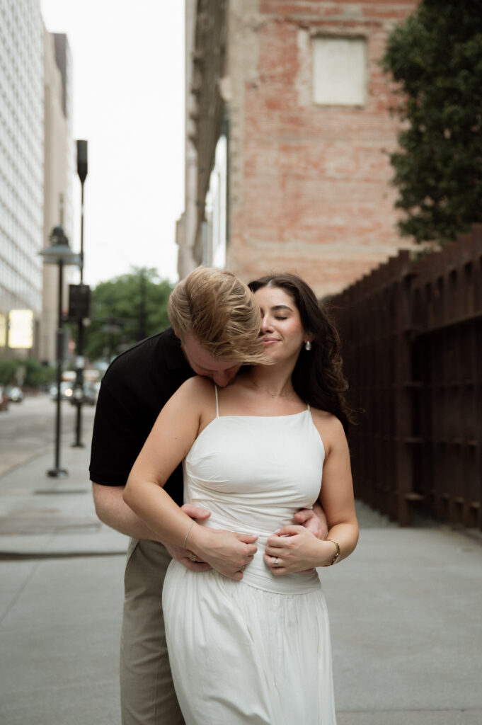 romantic city engagement photos