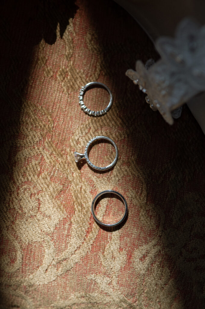 detail photo of wedding rings taken by Texas Wedding Photographer