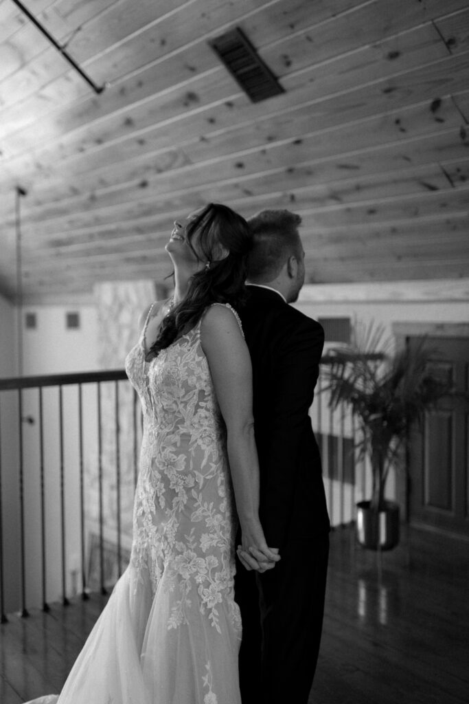 bride and groom first touch at Avalon Legacy Ranch