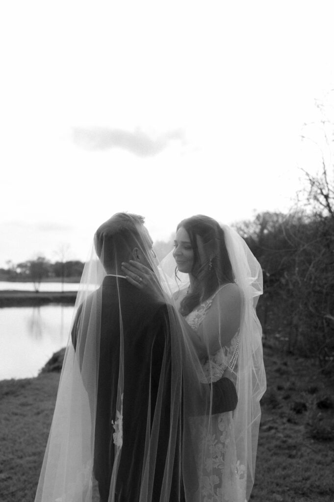 photo of bride and groom under the veil at Avalon Legacy Ranch