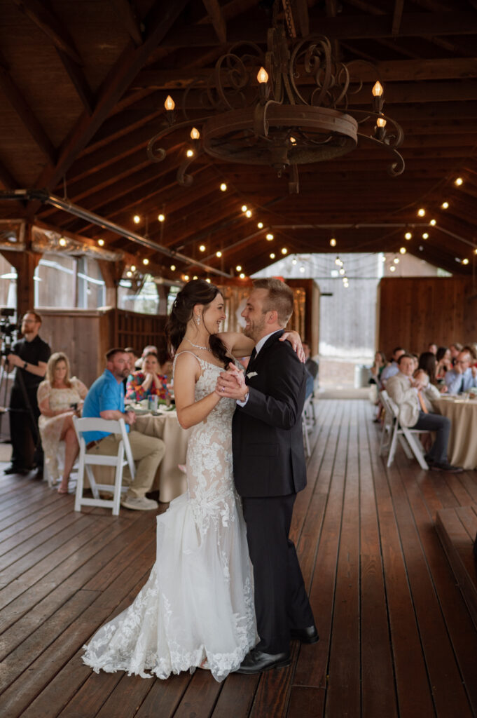photo of bride & groom's first dance at Avalon Legacy Ranch