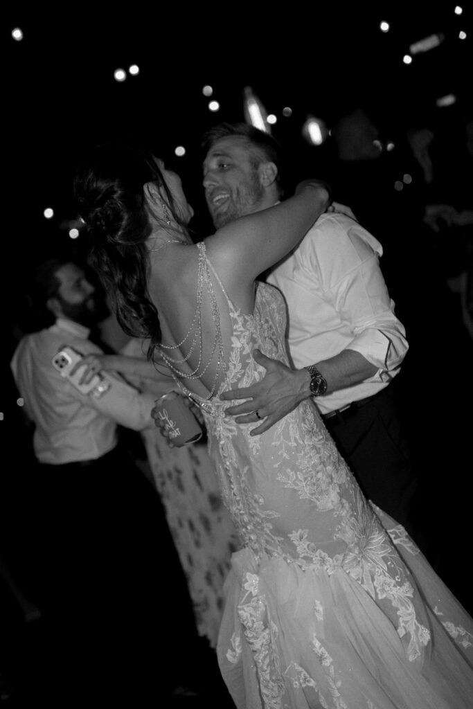 Wedding Reception photo of bride and groom dancing at Avalon Legacy Ranch