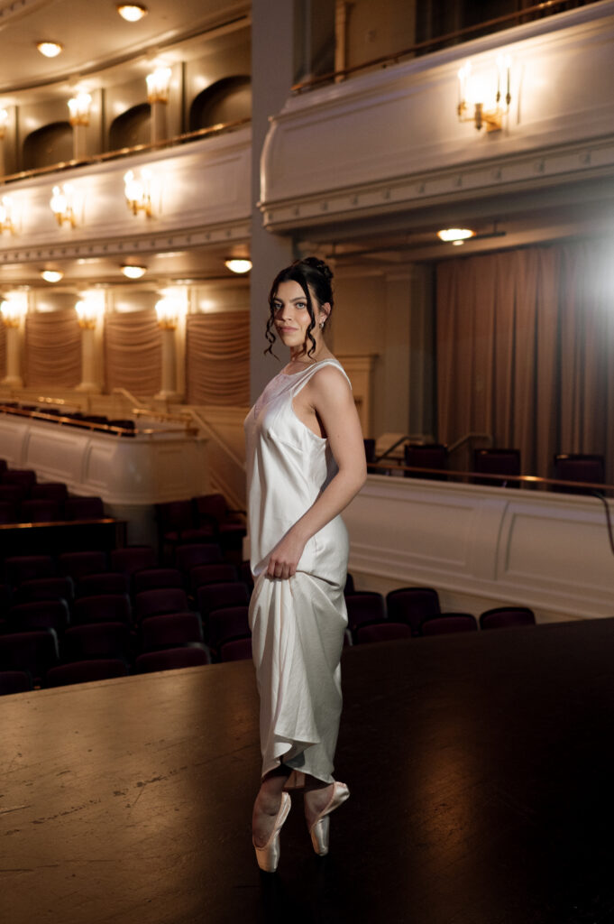 Ballerina dancing inside Bass Performance Hall in Fort Worth Texas