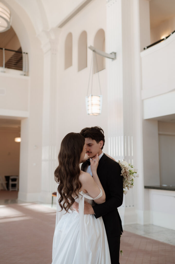 Romantic wedding inspired couple session at Bass Hall Fort Worth Texas