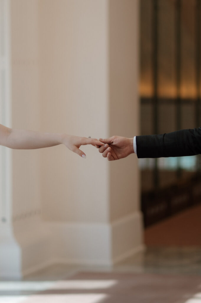 wedding portrait of hands touching taken by Fort Worth Wedding Photographer