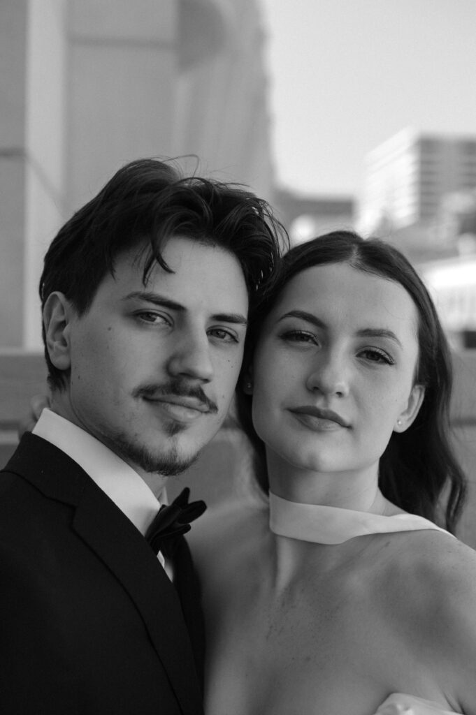 closeup of bride and groom by Nicole Endress Photography